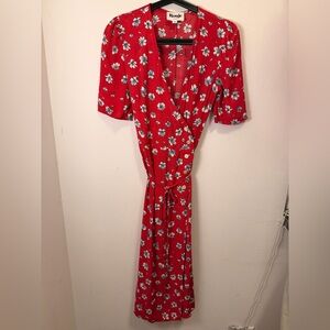 Rouje Red Floral Midi Dress